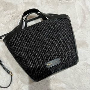 Khaite Nora raffia & calfskin tote bag